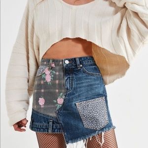BDG Patchwork Denim Skirt